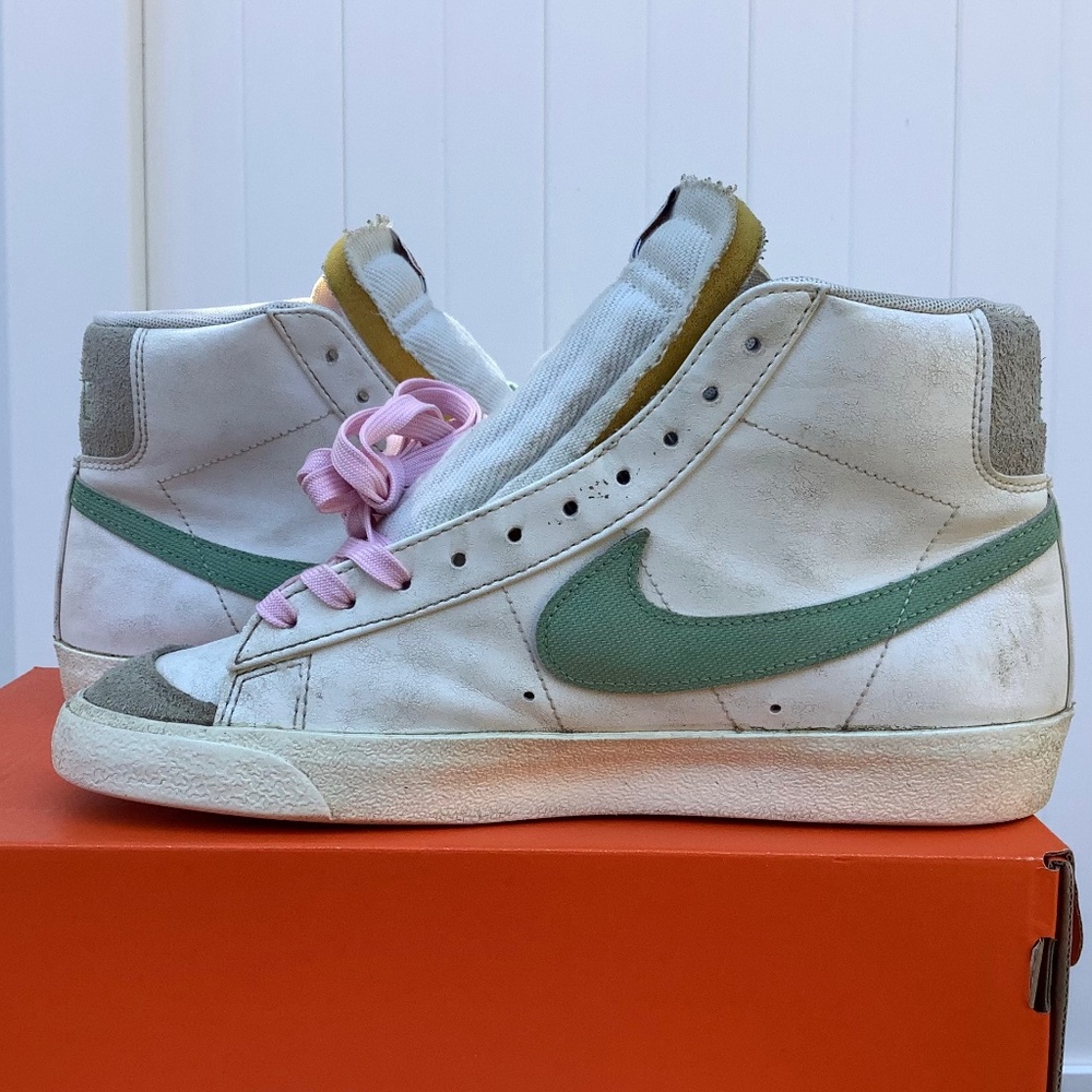 Sz 8.5 Nike Blazer '77 Premium Mid Certified Fresh - Sail Enamel Green Mens USED - Picture 6 of 9
